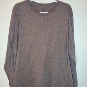 Men's Jerzees Long Sleeve Brown T Shirt Size XL